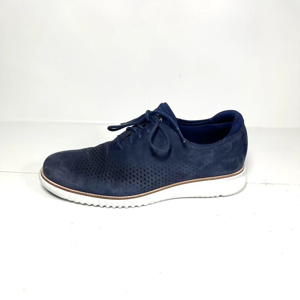 Cole Haan Zerogrand‎ Men's Laser Wing Oxford’s Size 9.5M Blue Leather